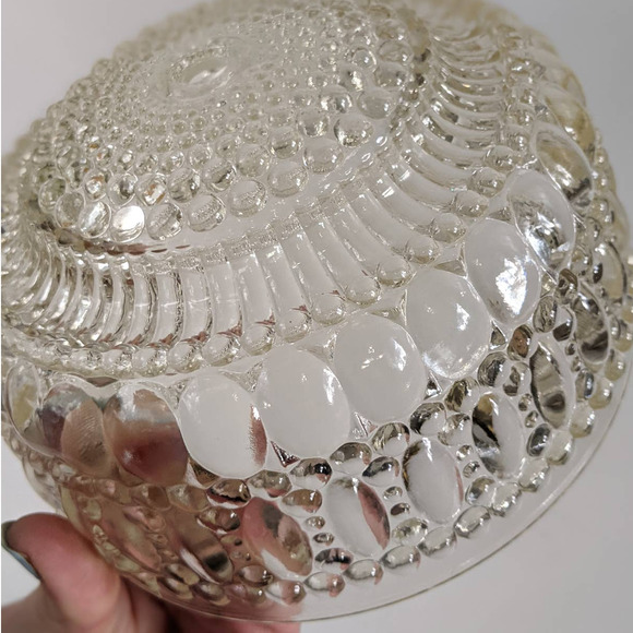 Vintage Art Deco Bubble Glass Ceiling Light Cover, Vintage Hobnail Light Fixture - Picture 9 of 10